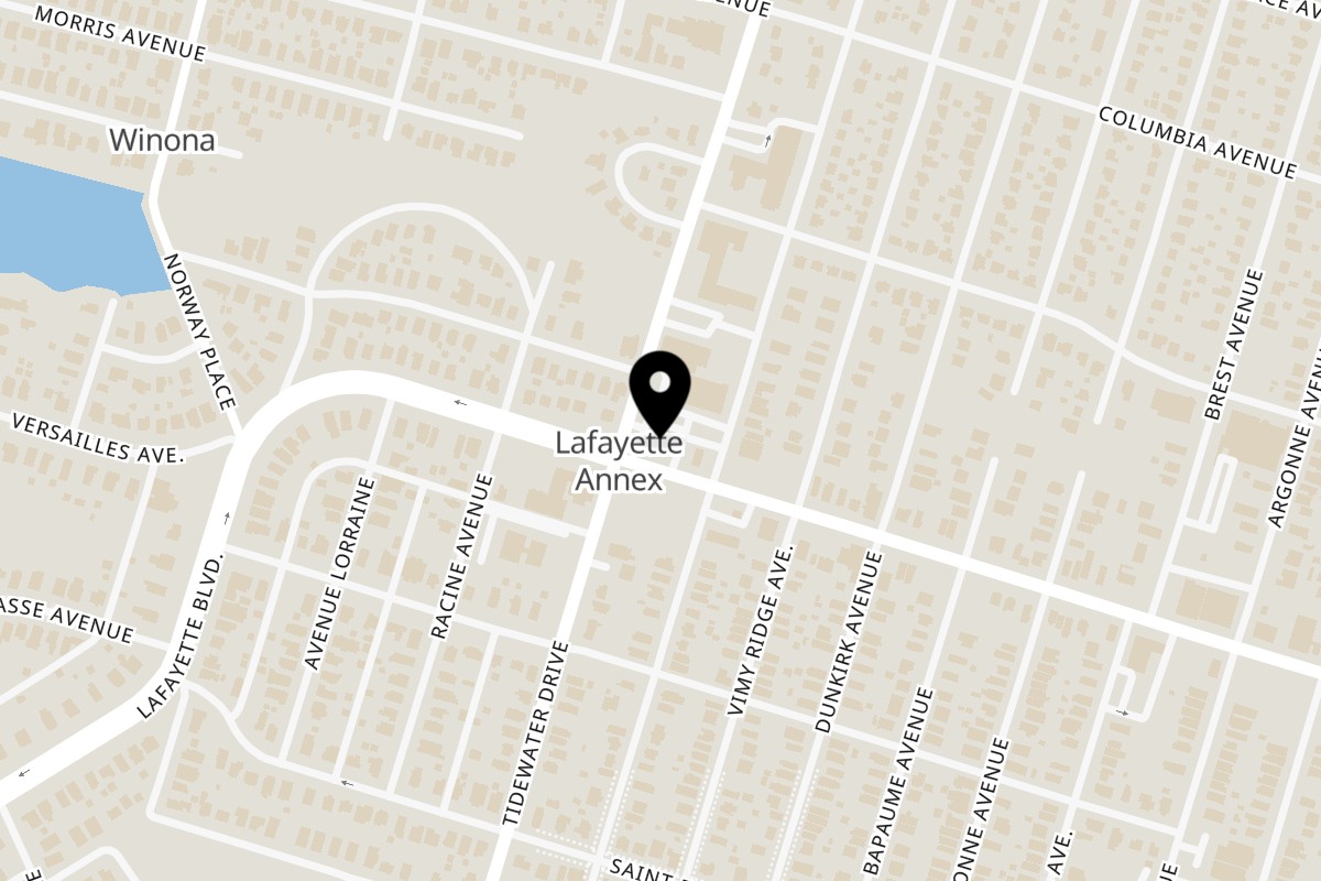 Map showing the location of Tony’s deli and diner on 3200 Tidewater Dr in Norfolk